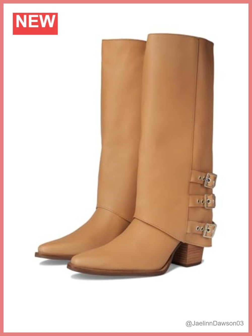 Dingo Urban Cowgirl Leather Snip Toe Pull On Mid Calf Boots Block Heel
